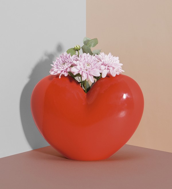 Ваза для цветов love, 15,5 см, красная