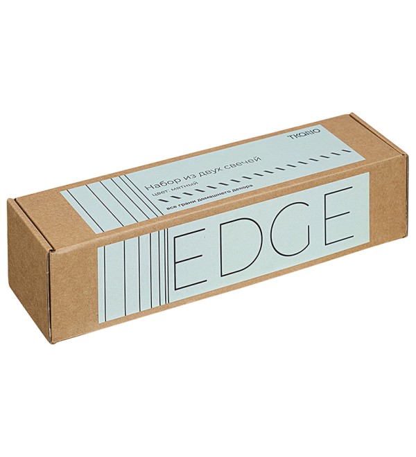 Набор из двух свечей мятного цвета из коллекции edge, 24,5 см