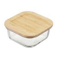 Набор контейнеров для запекания и хранения квадратных eco store с крышками из бамбука, 3 шт.