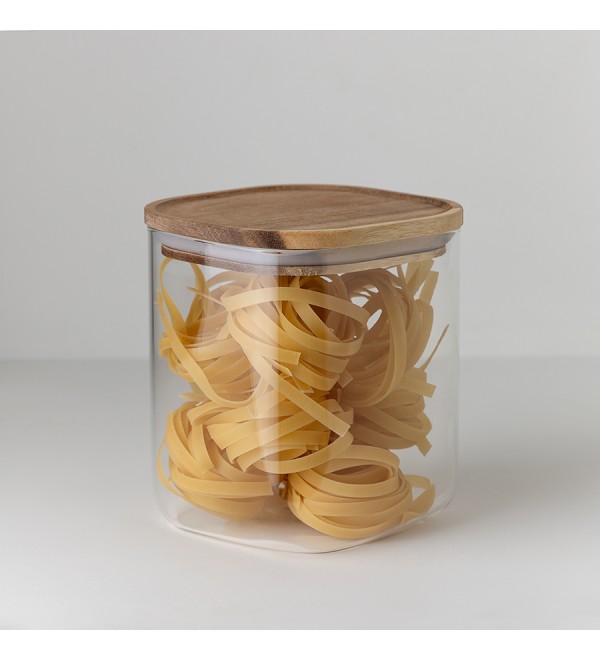 Банка для хранения квадратная glass acacia, 1,5 л