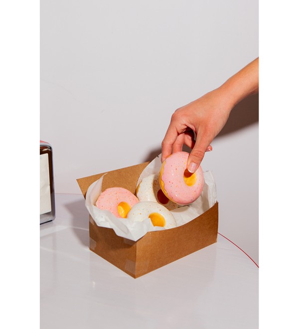Подсвечник fast food, donut, D7 см, белый