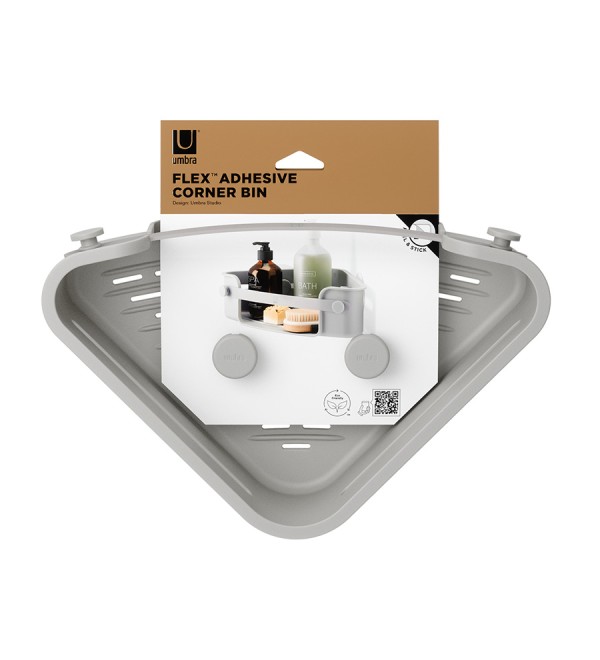 Органайзер для душа угловой flex adhesive, серый