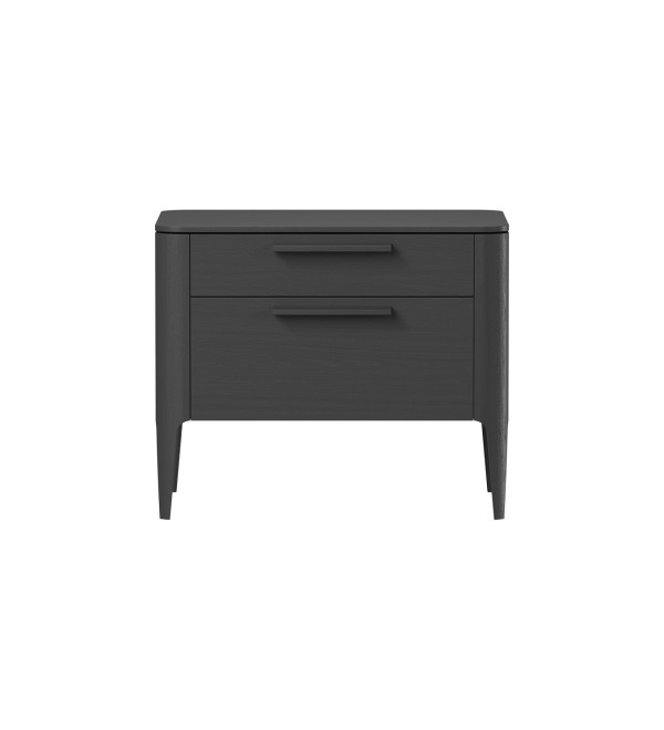 Тумба прикроватная Type oak 2 ящика ширина 60 см (черный)