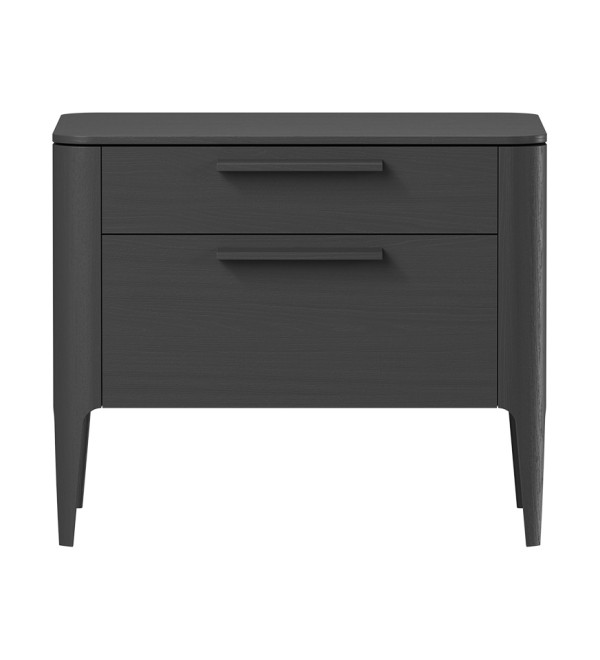 Тумба прикроватная Type oak 2 ящика ширина 60 см (черный)