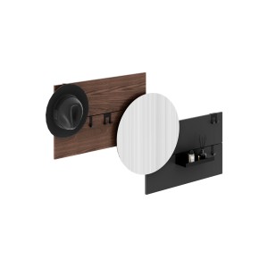 Вешалка Stripe M горизонтальная с зеркалом D 60 см (орех, черный)
