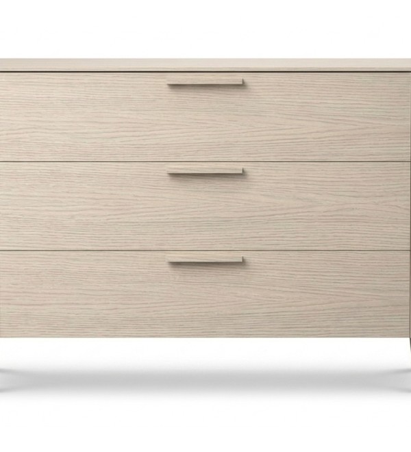 Комод Type oak 3 ящика ширина 120 см (беленый дуб)