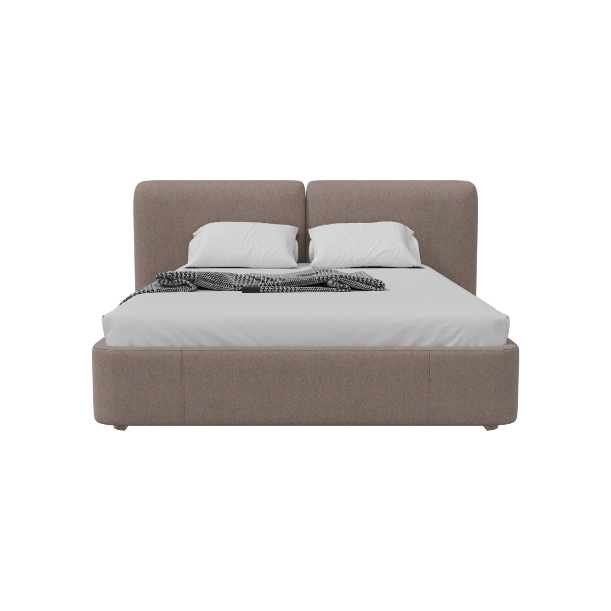 Кровать двуспальная Hub Soft 160 см (капучино, твид)