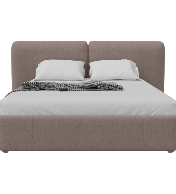 Кровать двуспальная Hub Soft 160 см (капучино, твид)