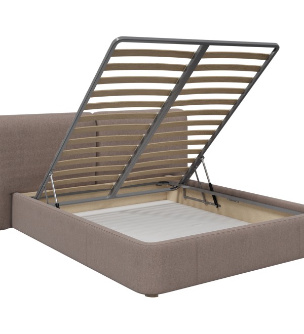 Кровать двуспальная Hub Soft 160 см (капучино, твид)