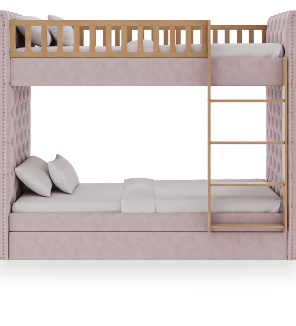 Кровать двухъярусная Elit soft (розовый)