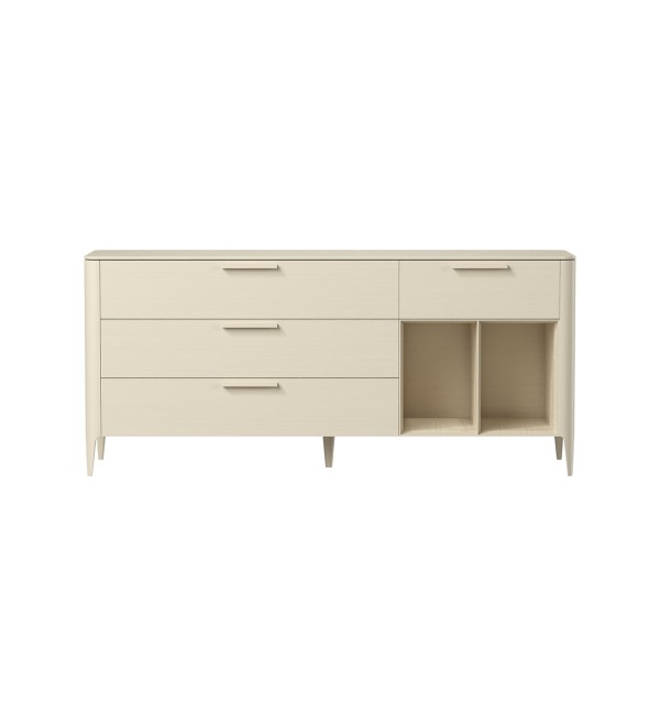 Тумба Type oak 4 ящика 2 полки ширина 180 см (молочный)