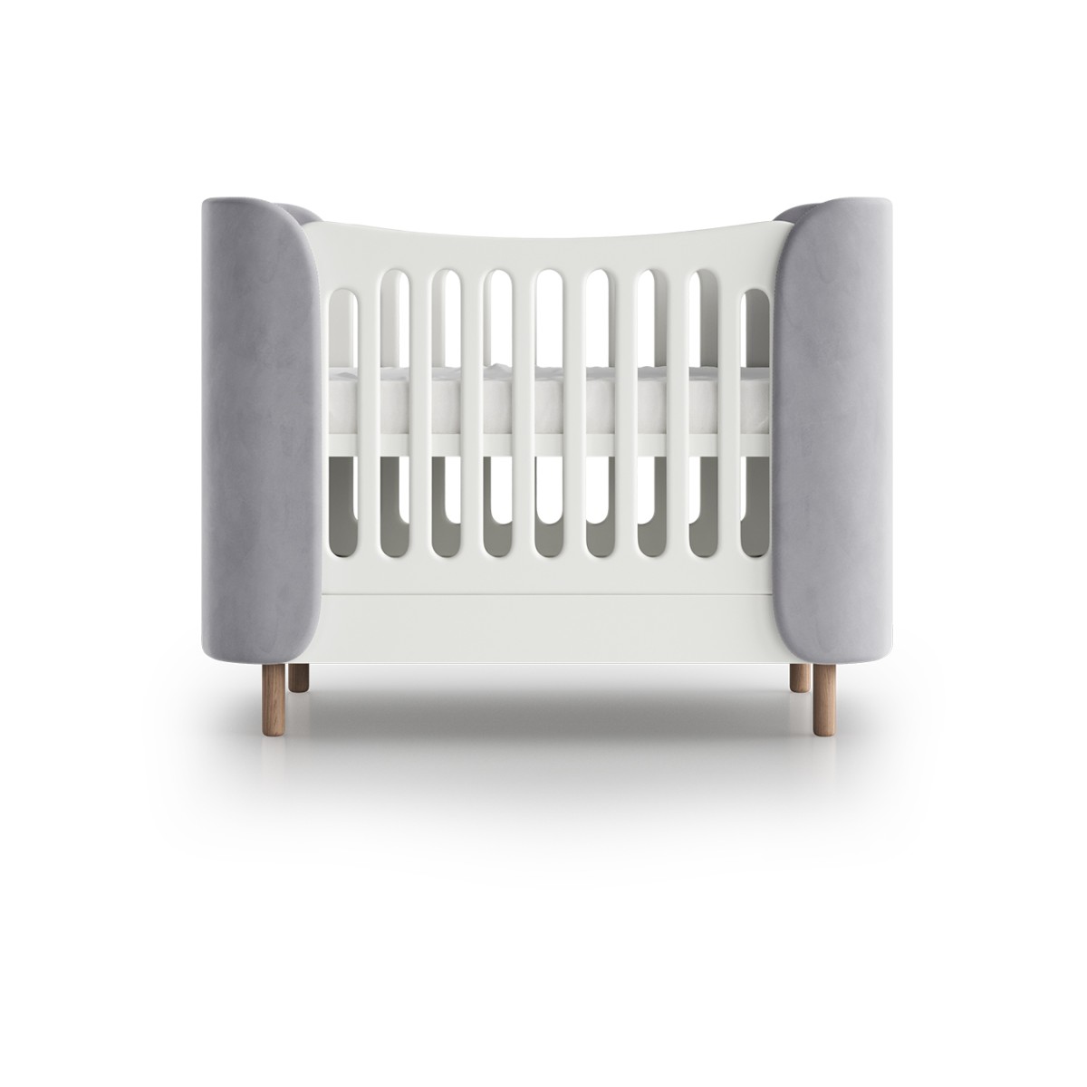 Кроватка KIDI Soft mini cпальное место 60*120 см (серый)