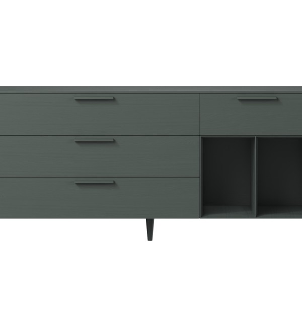 Тумба Type oak 4 ящика 2 полки ширина 180 см (темно-серый)