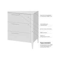Комод Type 3 ящика ширина 90 см (белый)