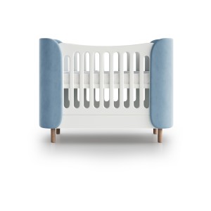 Кроватка KIDI Soft mini cпальное место 60*120 см (голубой)