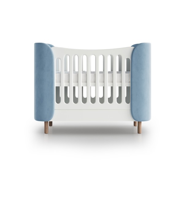 Кроватка KIDI Soft mini cпальное место 60*120 см (голубой)