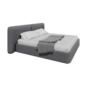 Кровать двуспальная Hub Soft 200 см (серый, твид)