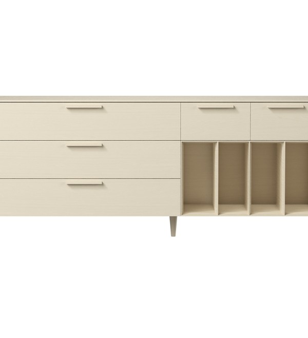 Тумба Type oak 5 ящиков 4 полки ширина 200 см (молочный)