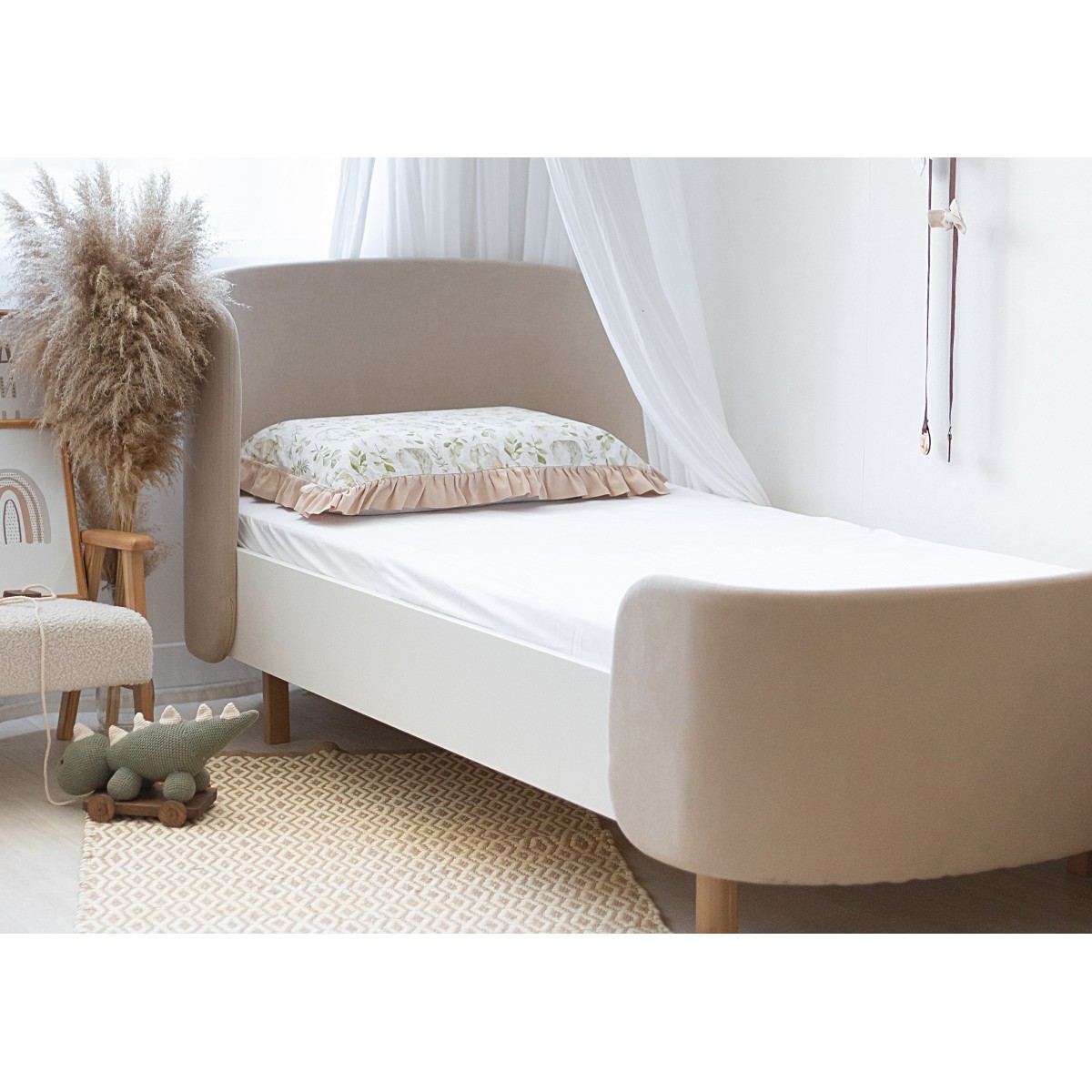 Простынь для кровати KIDI soft размер М 80*180 см (белый, трикотаж)