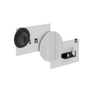 Вешалка Stripe M горизонтальная с зеркалом D 60 см (белый)