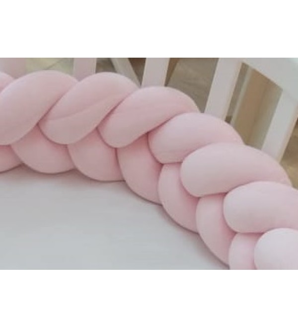 Бортик плетёный для кроватки Ellipsebed (розовый)