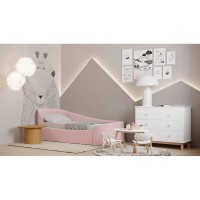 Диван-кровать KIDI Soft с низким изножьем 90*200 см R (розовый)