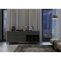 Тумба Type oak 5 ящиков 4 полки ширина 200 см (темно-серый)