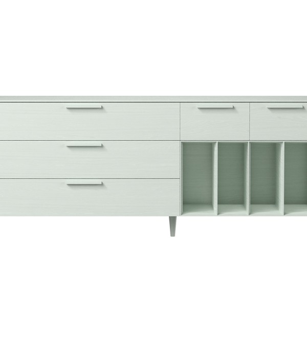 Тумба Type oak 5 ящиков 4 полки ширина 200 см (белый)
