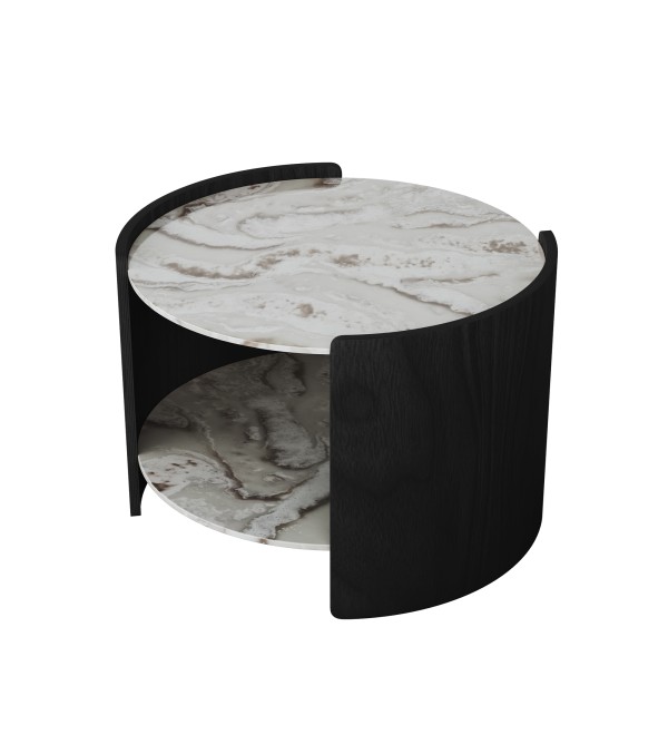 Столик Lagom Stone D 65 см высота 45 см (камень OV2, черный)