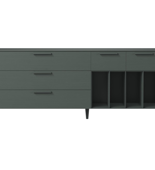 Тумба Type oak 5 ящиков 4 полки ширина 200 см (темно-серый)