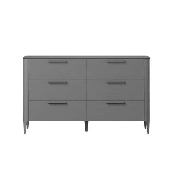 Комод Type oak 6 ящиков ширина 140 см (серый)