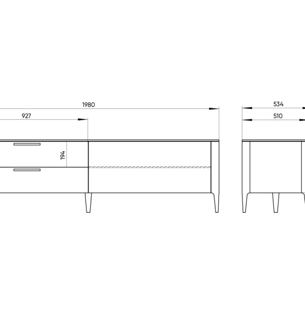 Тумба Type oak под ТВ 2 ящика откидная дверь (cерый)