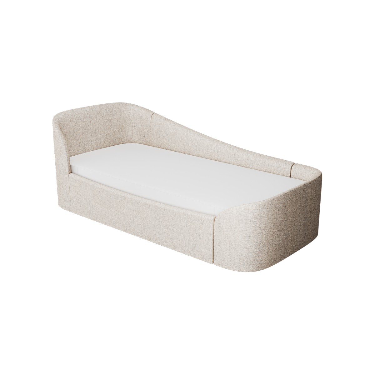 Диван-кровать KIDI Soft с низким изножьем 90*200 см R (бежевый, рогожка)