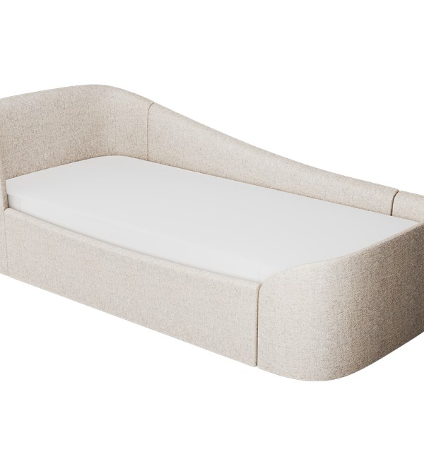 Диван-кровать KIDI Soft с низким изножьем 90*200 см R (бежевый, рогожка)