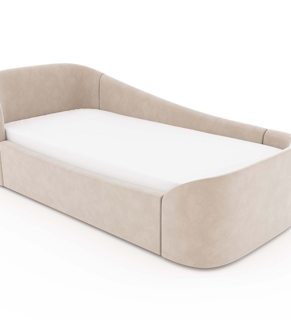 Диван-кровать KIDI Soft с низким изножьем 90*200 см R антивандальная ткань (бежевый)