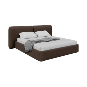 Кровать двуспальная Hub Soft 180 см (шоколад, твид)