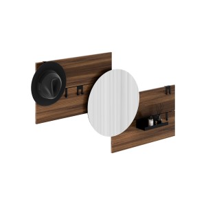 Вешалка Stripe M горизонтальная с зеркалом D 60 см (орех)