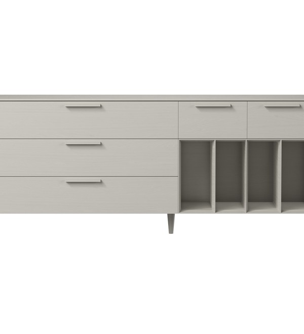 Тумба Type oak 5 ящиков 4 полки ширина 200 см (серо-бежевый)
