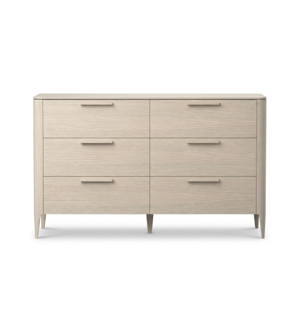 Комод Type oak 6 ящиков ширина 140 см (беленый дуб)