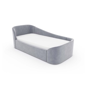 Диван-кровать KIDI Soft с низким изножьем 90*200 см R антивандальная ткань (серый)