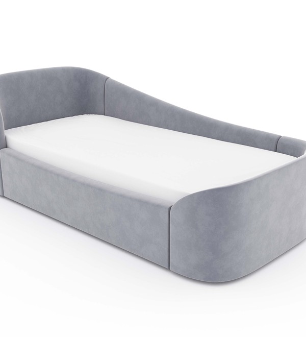 Диван-кровать KIDI Soft с низким изножьем 90*200 см R антивандальная ткань (серый)
