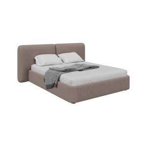 Кровать двуспальная Hub Soft 160 см (капучино, твид)