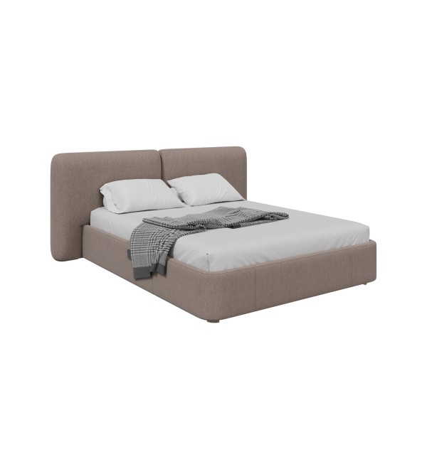 Кровать двуспальная Hub Soft 160 см (капучино, твид)