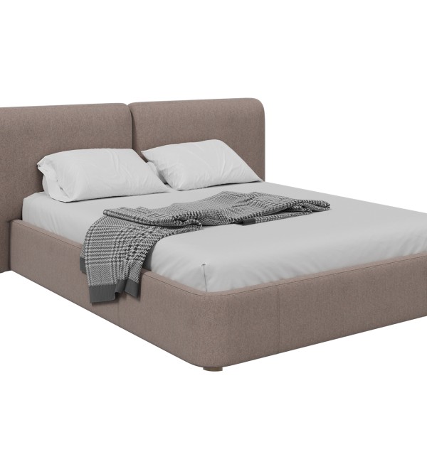 Кровать двуспальная Hub Soft 160 см (капучино, твид)