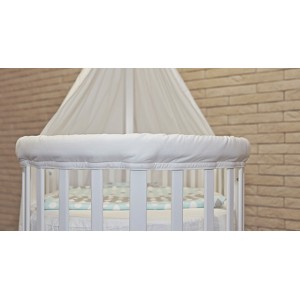 Тканевая защитная накладка для кроватки Ellipsebed (белый)