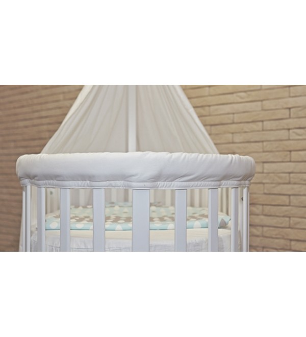 Тканевая защитная накладка для кроватки Ellipsebed (белый)