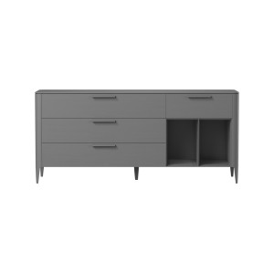 Тумба Type oak 4 ящика 2 полки ширина 180 см (серый)
