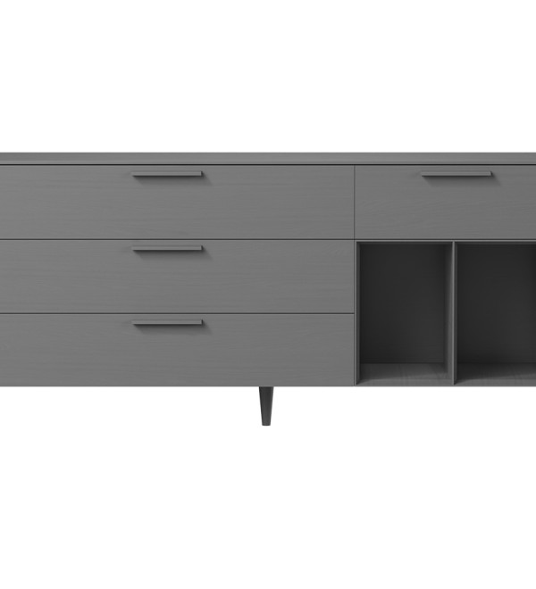 Тумба Type oak 4 ящика 2 полки ширина 180 см (серый)