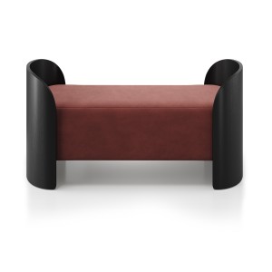 Банкетка Lagom 2 120 см (бордовый FiberGuard, черный)