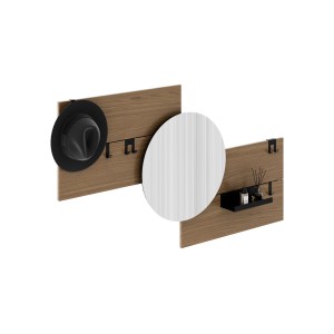 Вешалка Stripe M горизонтальная с зеркалом D 60 см (натуральный дуб)